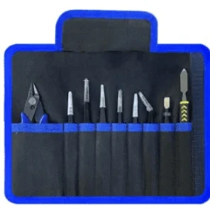 Набор пинцетов антистатических CusEl, нержавеющая сталь, немагнитные, чехол с бокорезами и двумя лопатками 6 шт